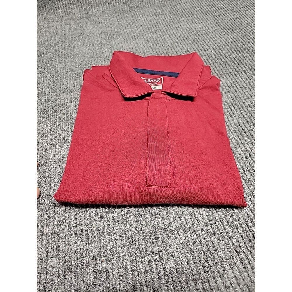 Jos A Bank Traveler Travel Tech‎ Red Long Sleeve Quarter Zip Polo Shirt Mens L